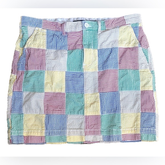 Ralph Lauren Sport Seersucker Madras Plaid Skirt Size 4 Preppy Classic Colorful - Picture 1 of 5